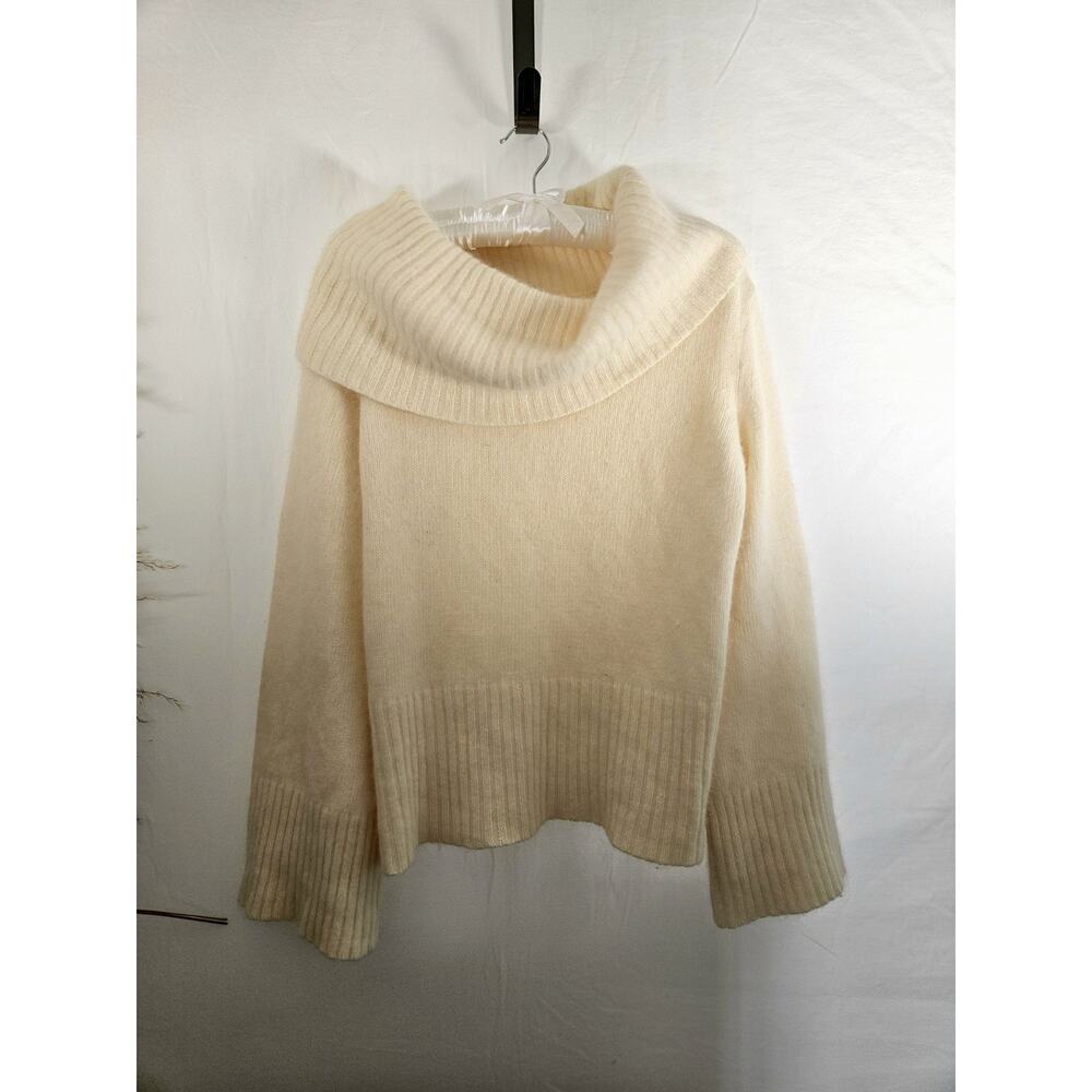Spiegel Vintage Angora Blend Sweater Cream Cowl Neck Bell Sleeve XL Fits Medium